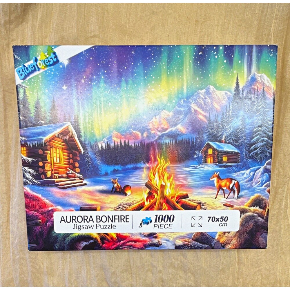 BlueForest Aurora Bonfire 1000-Piece Jigsaw Puzzle 70x50cm Landscape